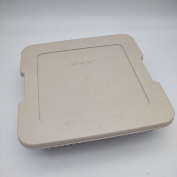 Longaberger Fieldstone Carry & Serve Square Basket with Food Storage Container - Picture 9 of 13